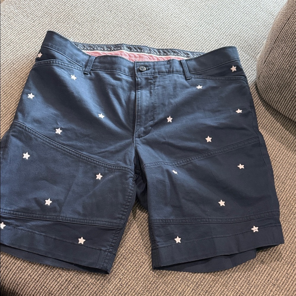 NWOT Cremieux Blue Cargo Shorts with White Stars 4th of July USA